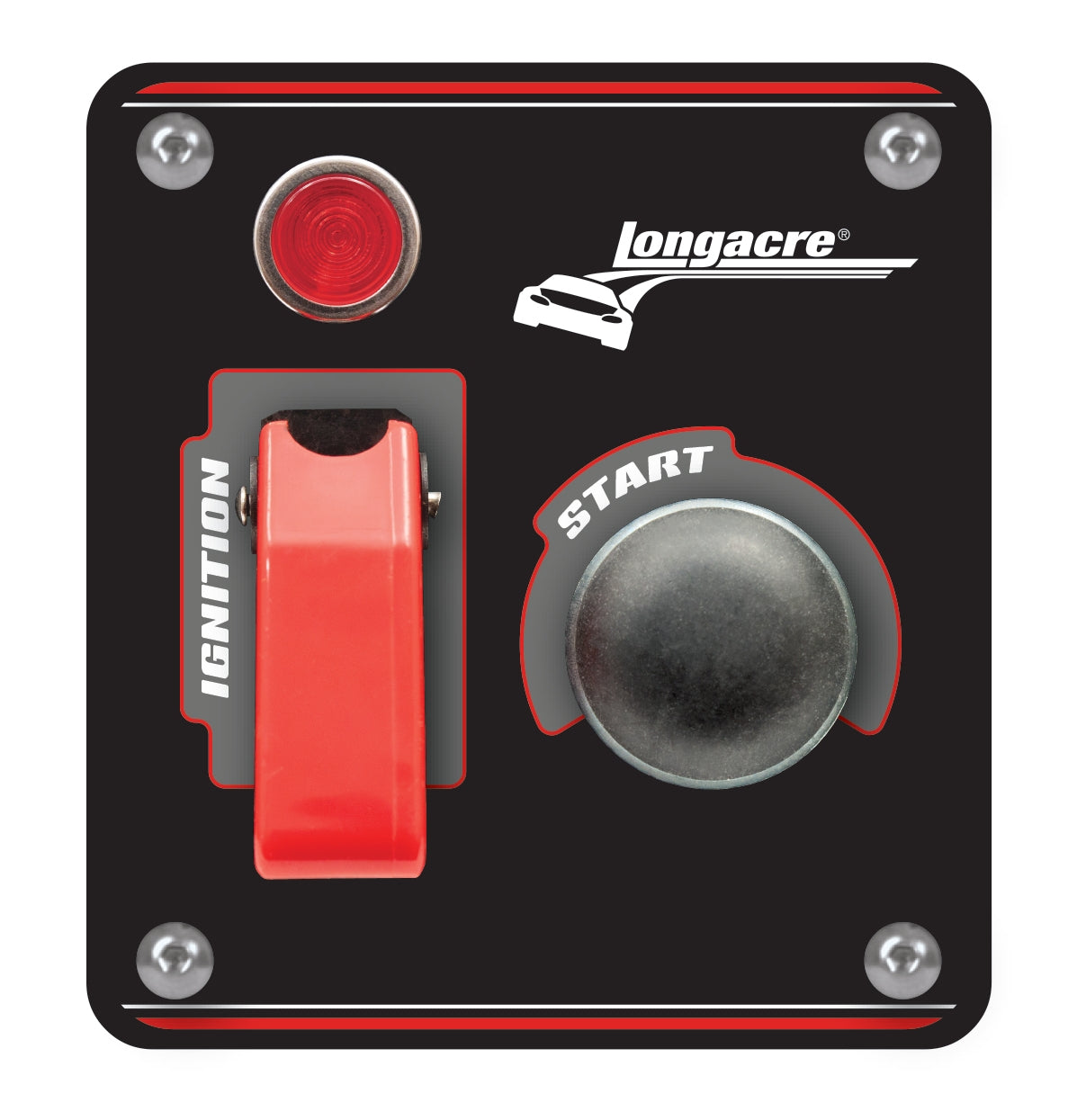 Longacre Elite Switch Panel - Push Starter/Ignition With Lights & Flip - 52-48863