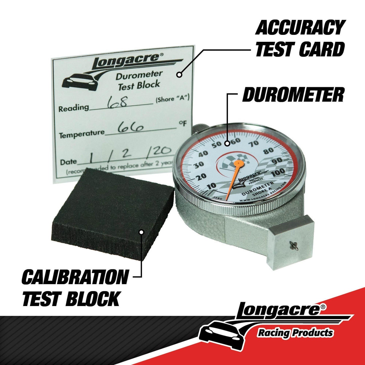 Longacre Deluxe Tire Durometer with Storage Case - 52-50546