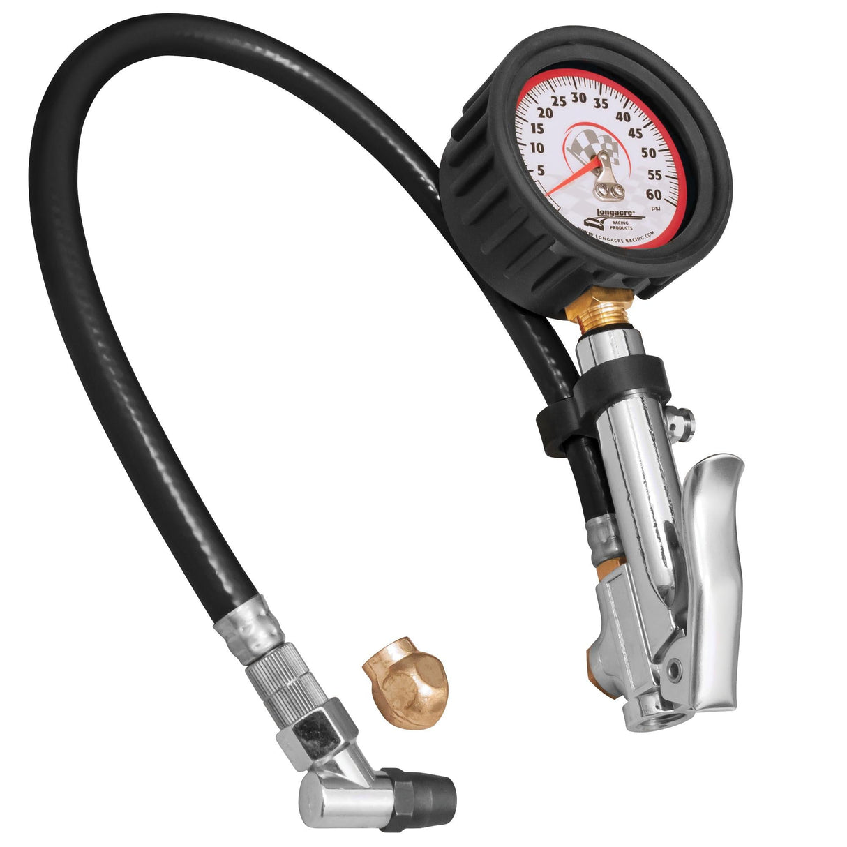 Longacre Deluxe 2½" GID Quick Fill Tire Gauge 0-60 psi - 52-52009