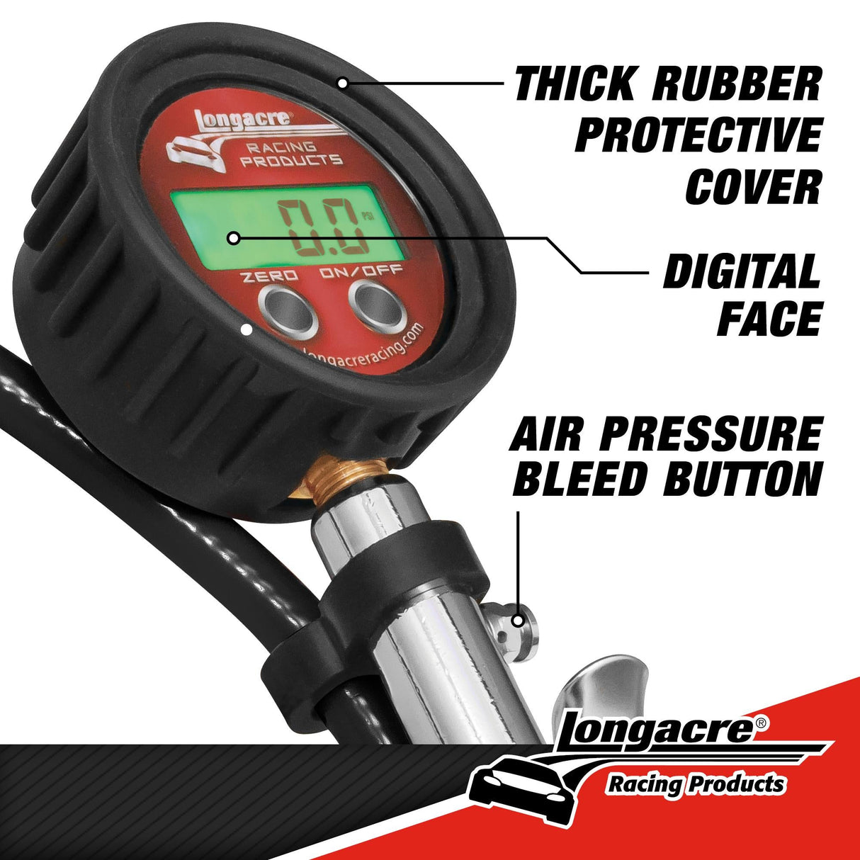 Longacre Digital Quick Fill Tire Pressure Gauge 0-125 psi - 52-53098