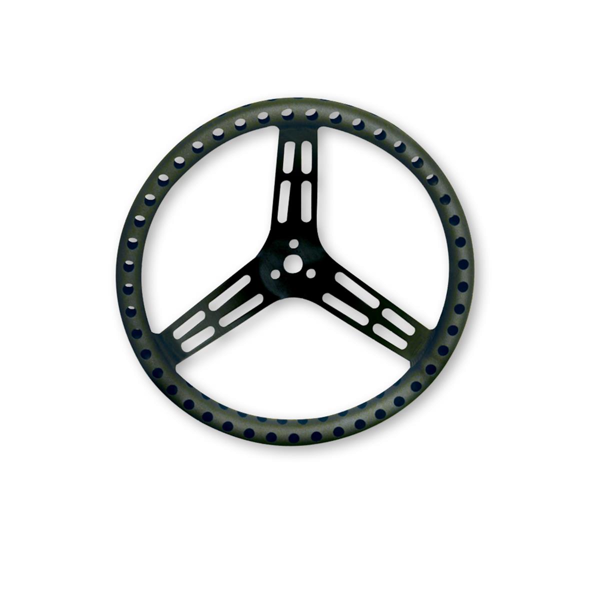 Longacre 15" Uncoated Black Aluminum - DRILLED - Dished