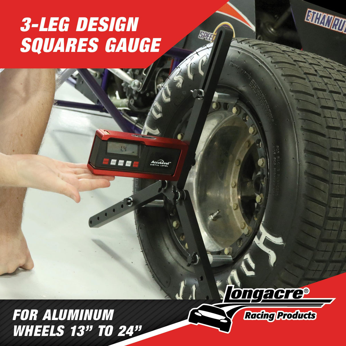 Longacre Digital C/C Gauge w AccuLevel™ and Quick Set™ Large Wheel Adapter - 52-78298
