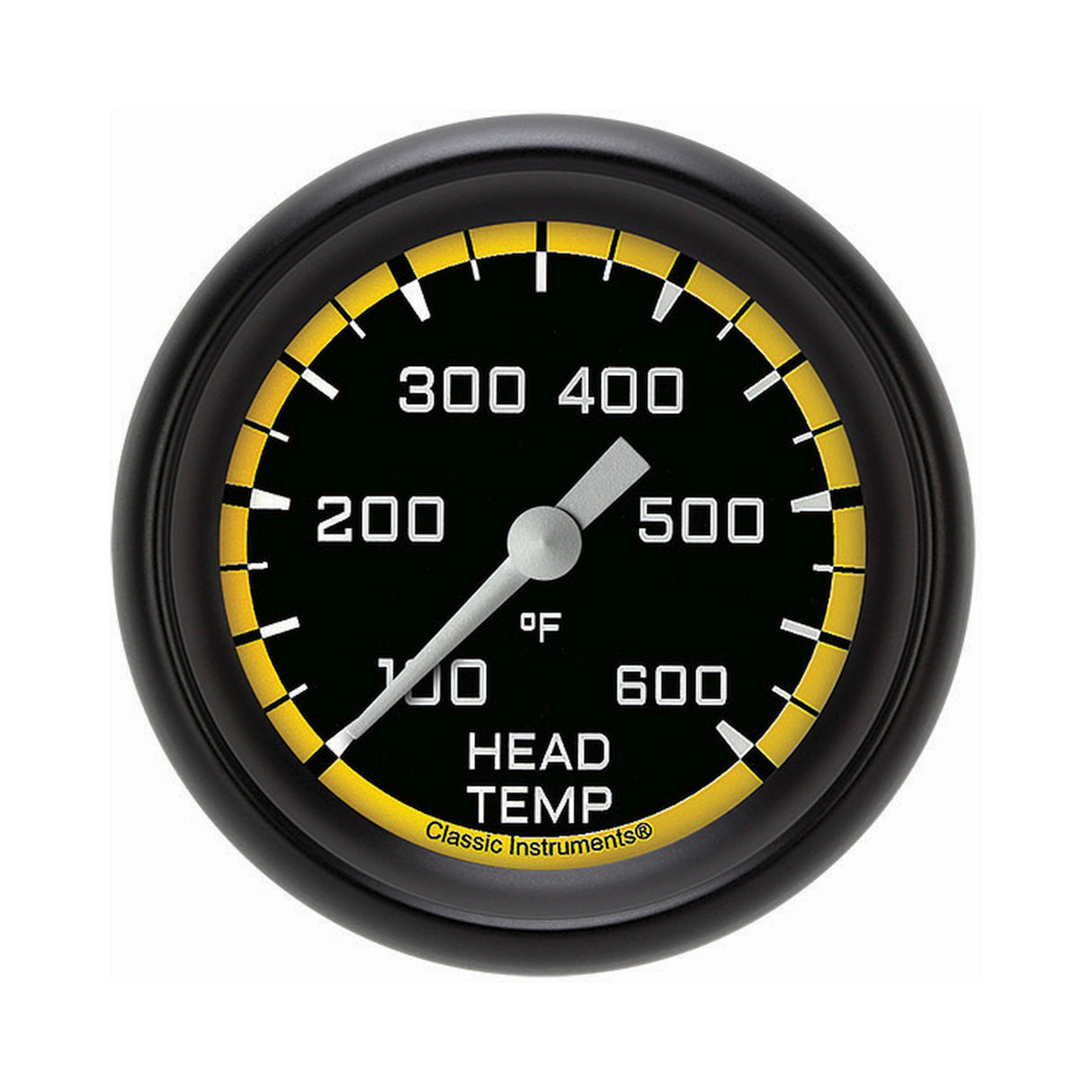 Classic Instruments Autocross Yellow 2 5/8" Cylinder Head Temp. Gauge - AX397YBPF