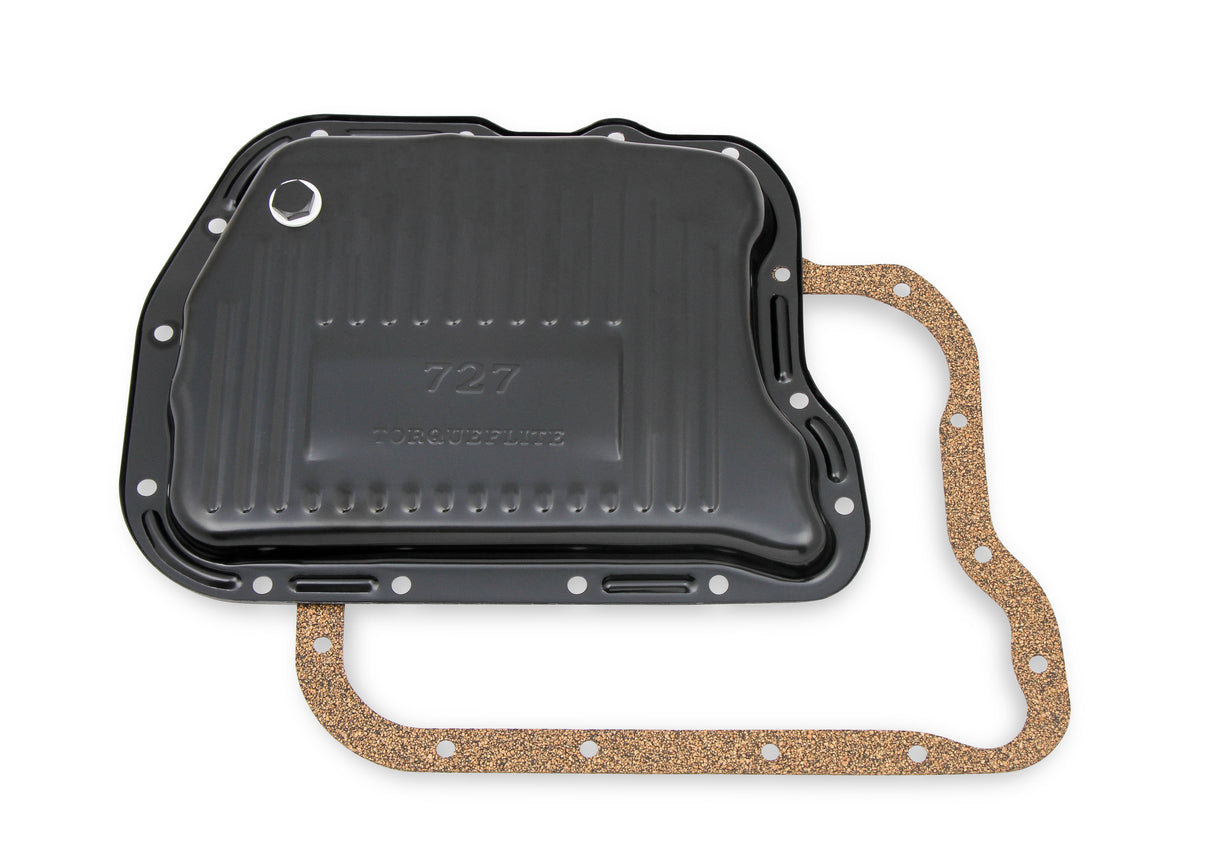 Mr Gasket Transmission Oil Pan - Black Steel - 9745BMRG