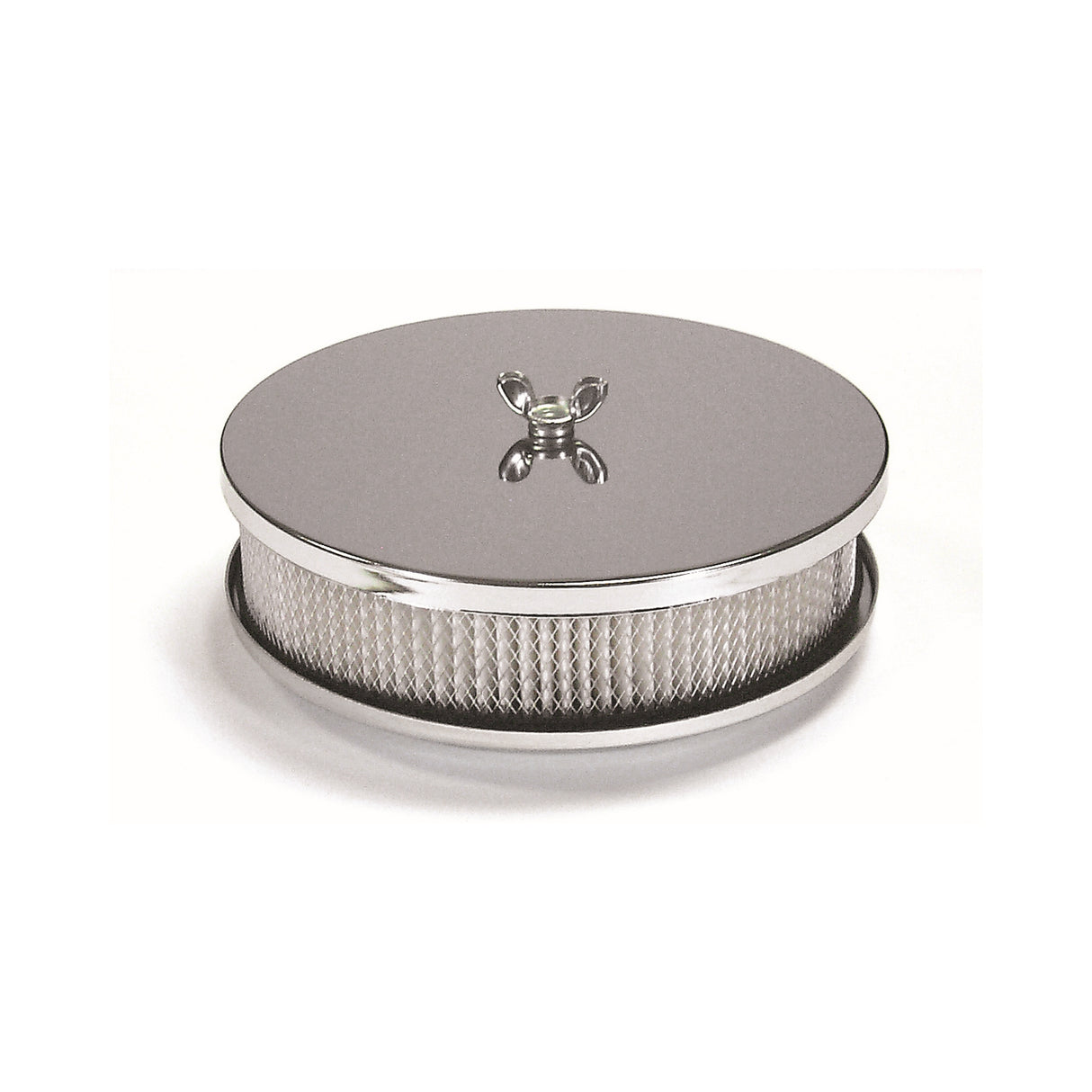 Mr Gasket Air Cleaner - 6-1/2 Inch Diameter, 2 Inch Tall - Chrome - 1486
