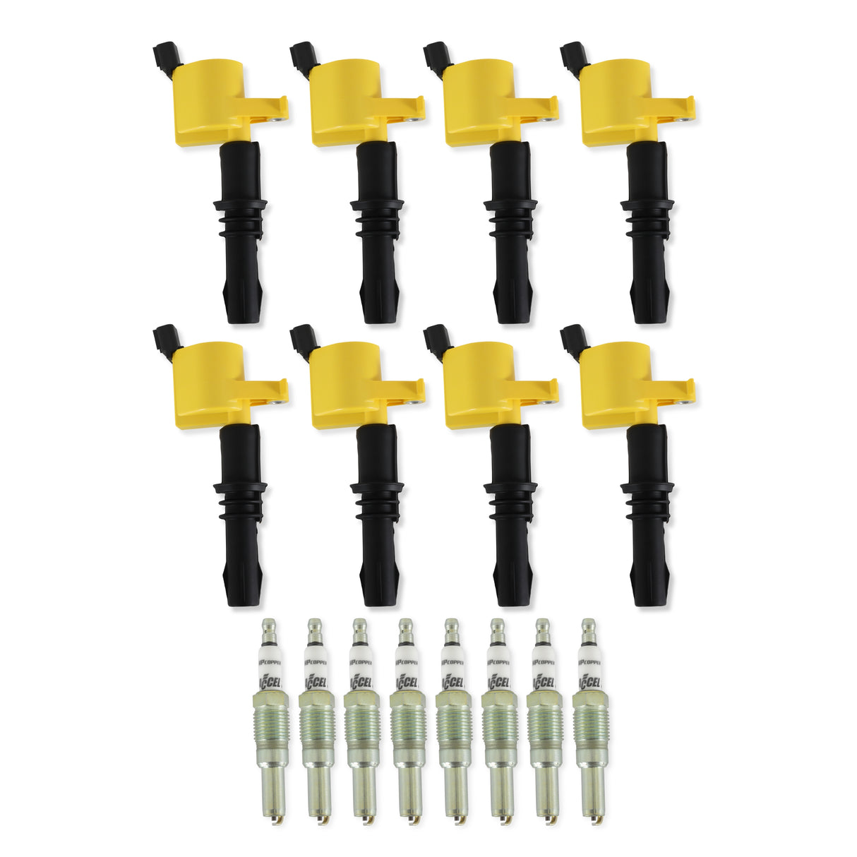 ACCEL Ignition Upgrade Kit- 2004-2008 Ford 4.6L/5.4L/6.8L 3-valve, yellow 8-pack - 811433
