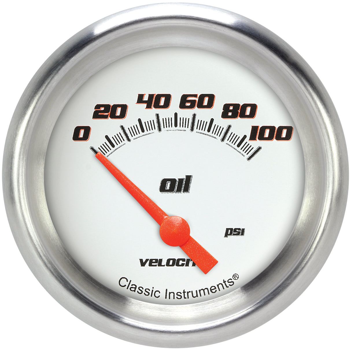Classic Instruments Velocity White 2 5/8" Oil Pressure Gauge - VS281WAPF