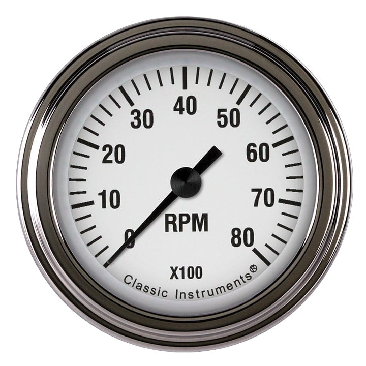 Classic Instruments White Hot 2-1/8" Tachometer Gauge - WH183SLF