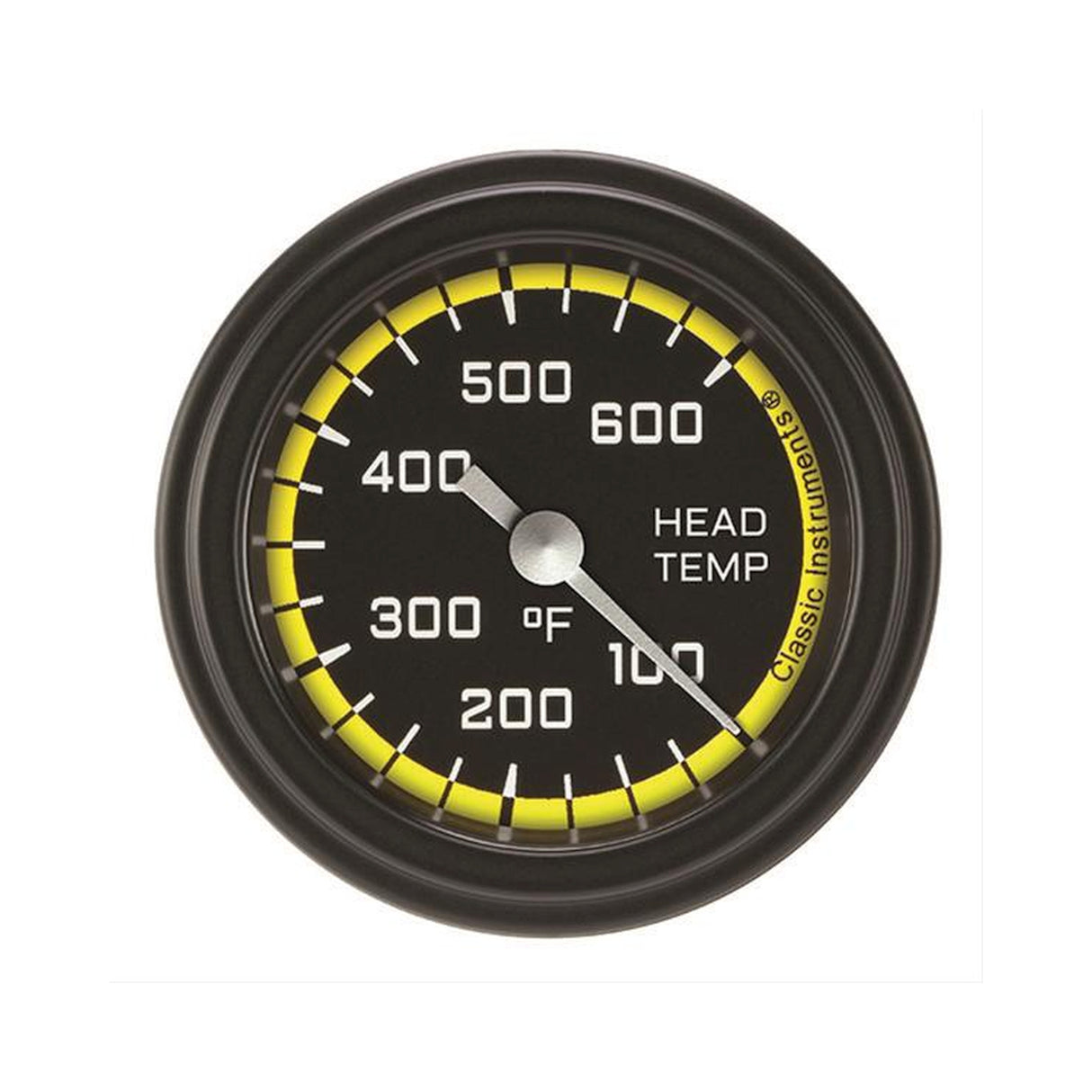 Classic Instruments Autocross Yellow 2 1/8" Cylinder Head Temp. Gauge - AX197YBLF