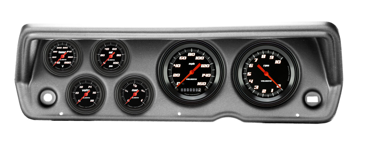 Classic Instruments 70-76 DUSTER VELOCITY BLACK FS 6ga SET-MOPA - CDDU70VSB101BA