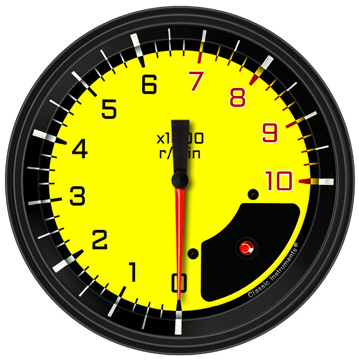 Classic Instruments AutoCross Yellow 4 5/8" Tachometer - AX71YBLF