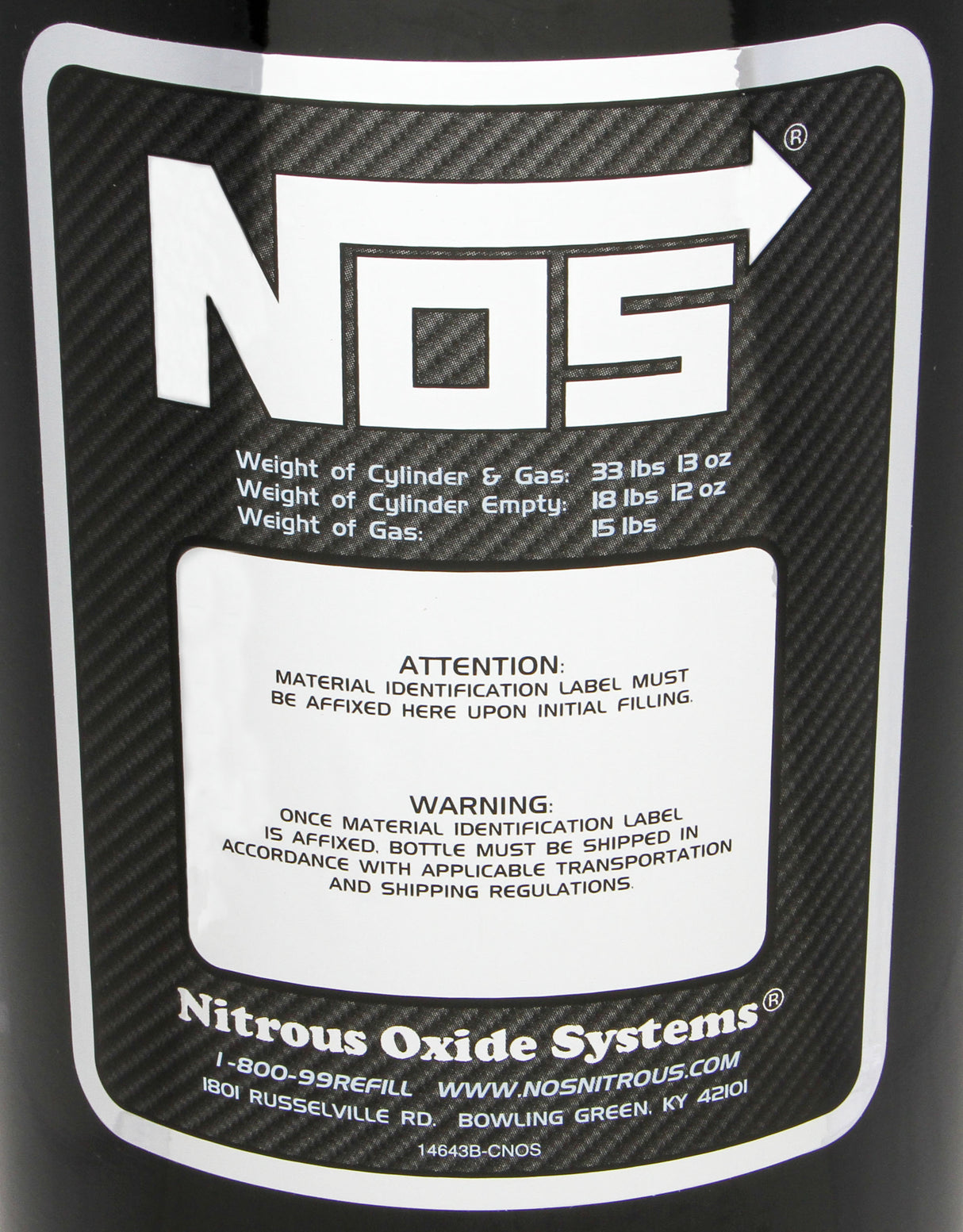 NOS Nitrous Bottle - 14750BNOS