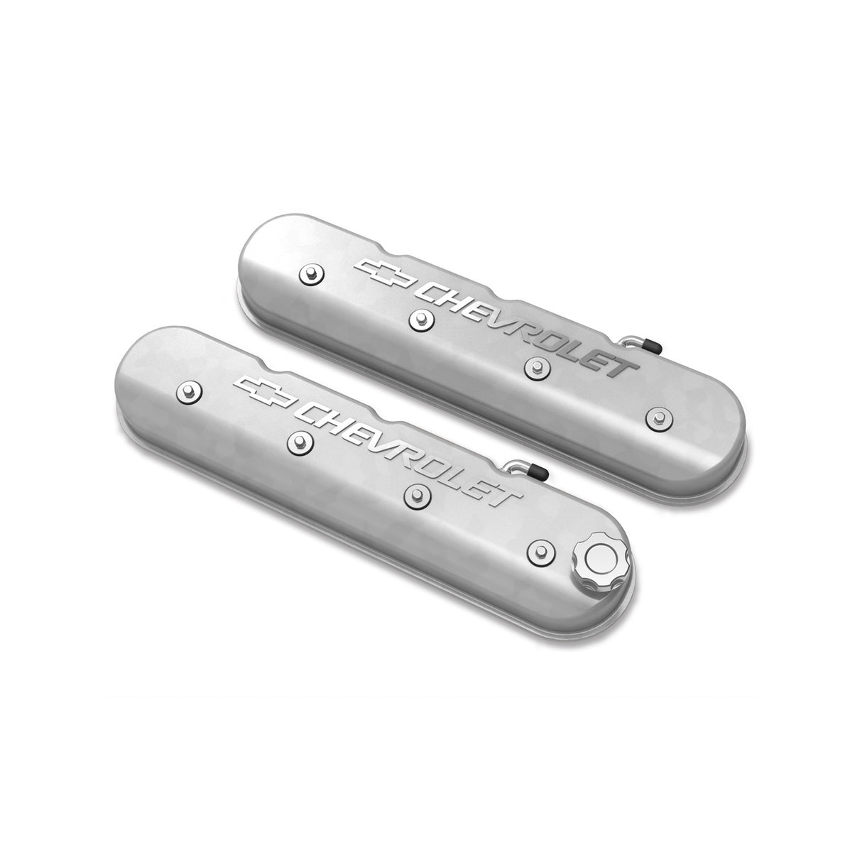 Holley 241-400 Tall LS Valve Cover with Bowtie/Chevrolet Logo - Natural Machined Finish