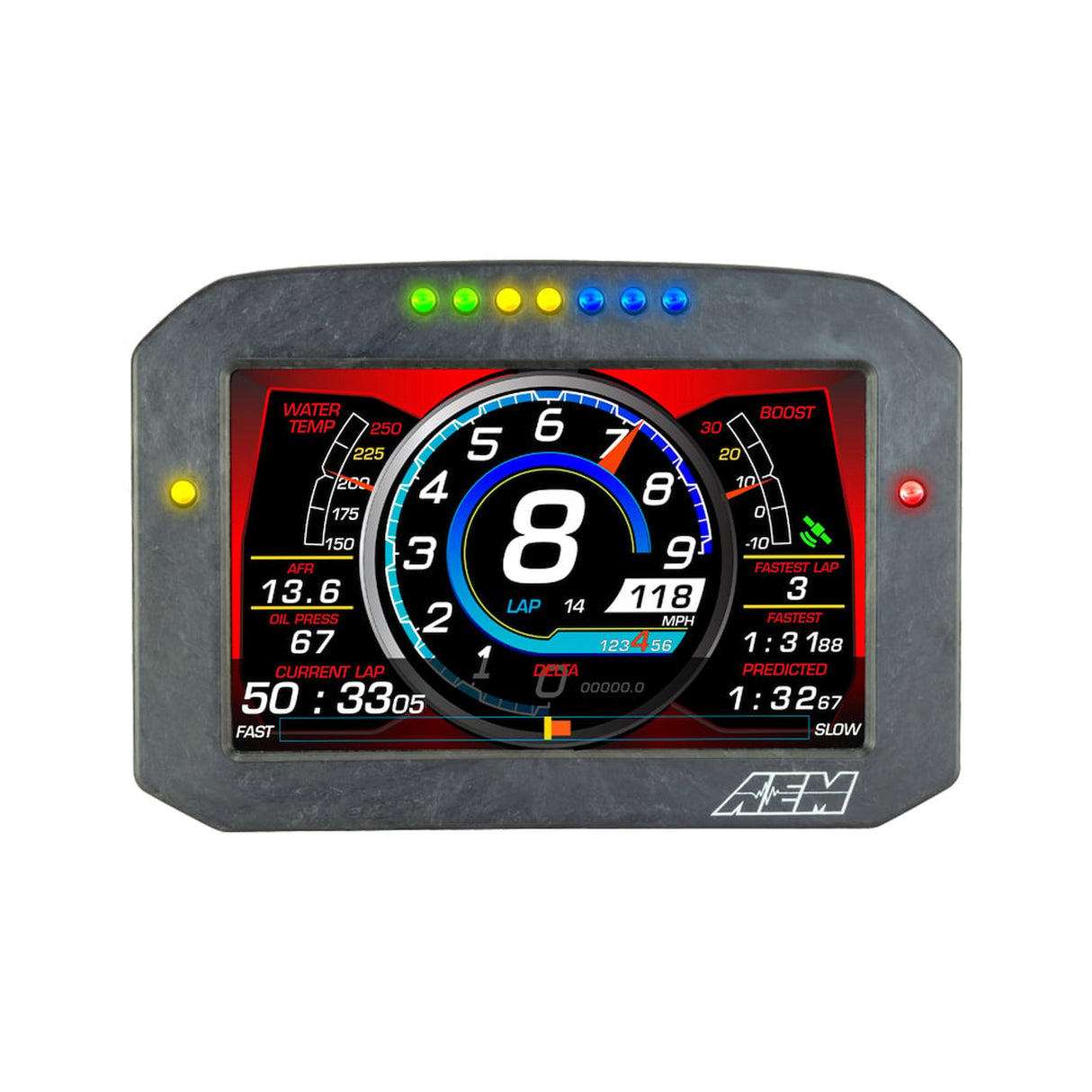 AEM CD-7FLG Carbon Flat Panel Logging Display with Internal GPS - 30-5703F