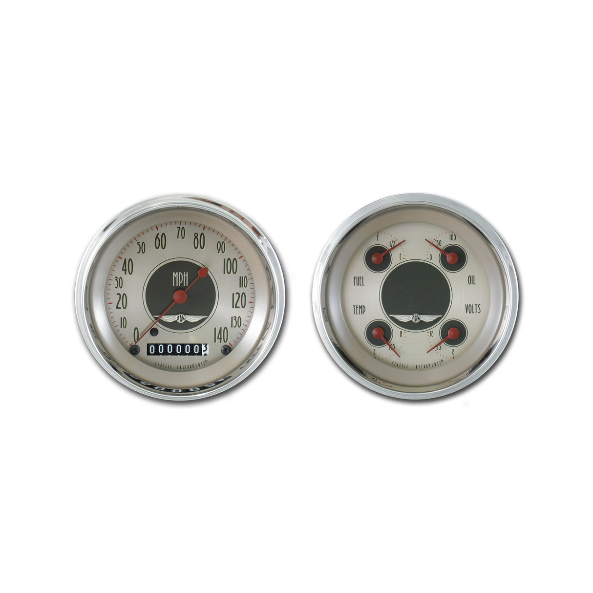 Classic Instruments American Nickel 2 Gauge Set - AN02SHC
