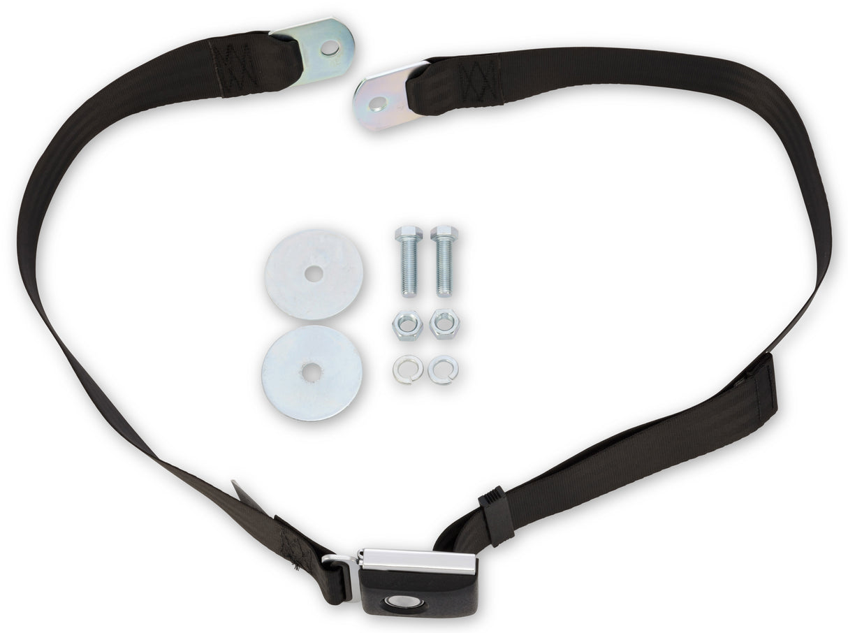 Scott Drake Push Button Seat Belt Black - SB-BK-PBSB