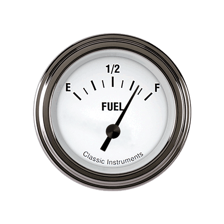 Classic Instruments White Hot 2 1/8" Fuel - WH12SLF