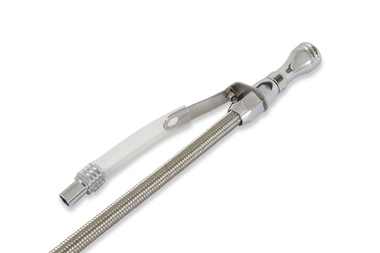 Mr Gasket Engine Oil Dipstick & Tube - Braided Stainless Steel - 9705G