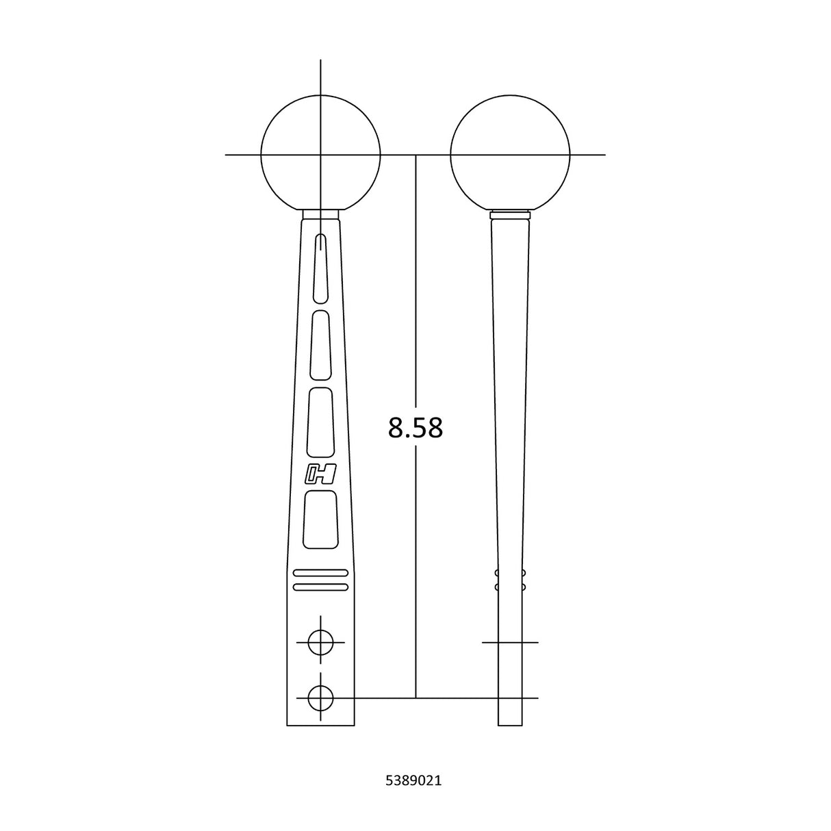 Hurst Billet/Plus Shifter Stick - Black/Machined - 5389021