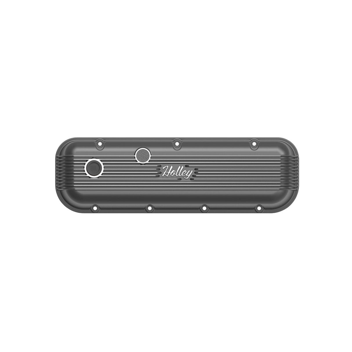 Holley 241-302 Vintage Series Finned Valve Covers - BBC - Satin Black Machined