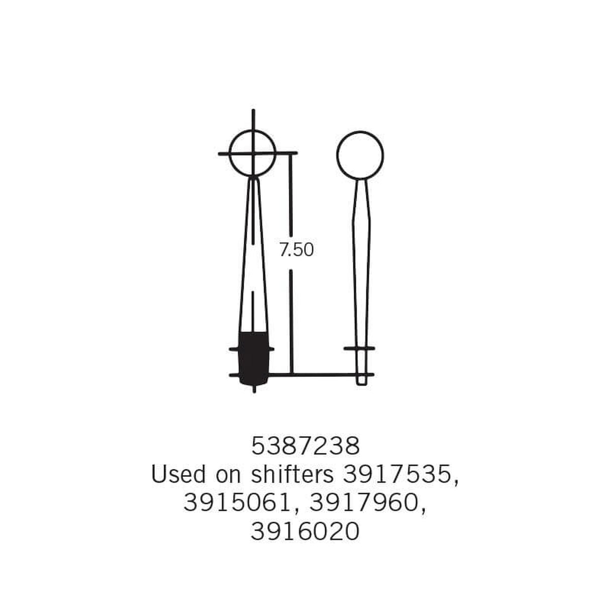 Hurst Competition/Plus Shifter Stick - Chrome - 5387238