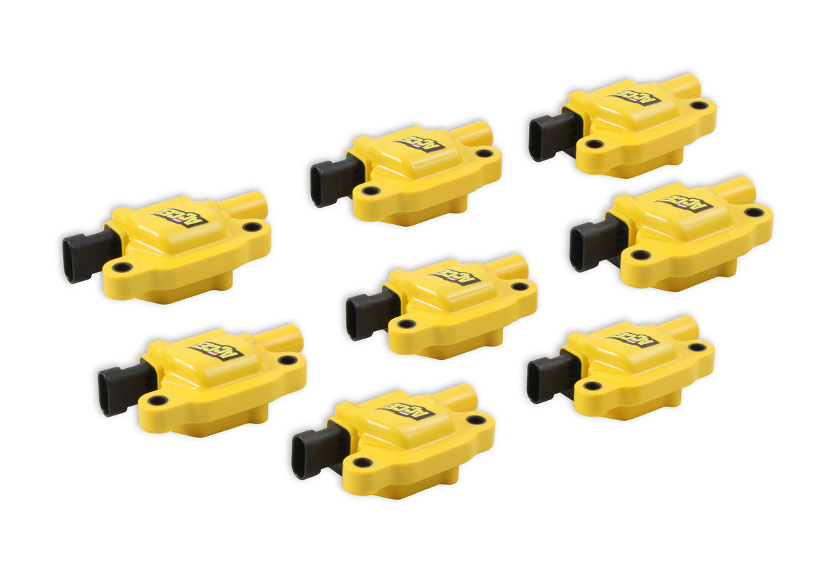 ACCEL Ignition Coils - SuperCoil GM LS2/LS3/LS7 engines, yellow, 8-pack - 140043-8