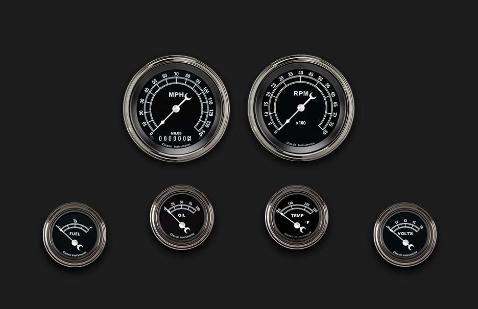Classic Instruments Traditional Series Six Gauge Set - TR01SLF