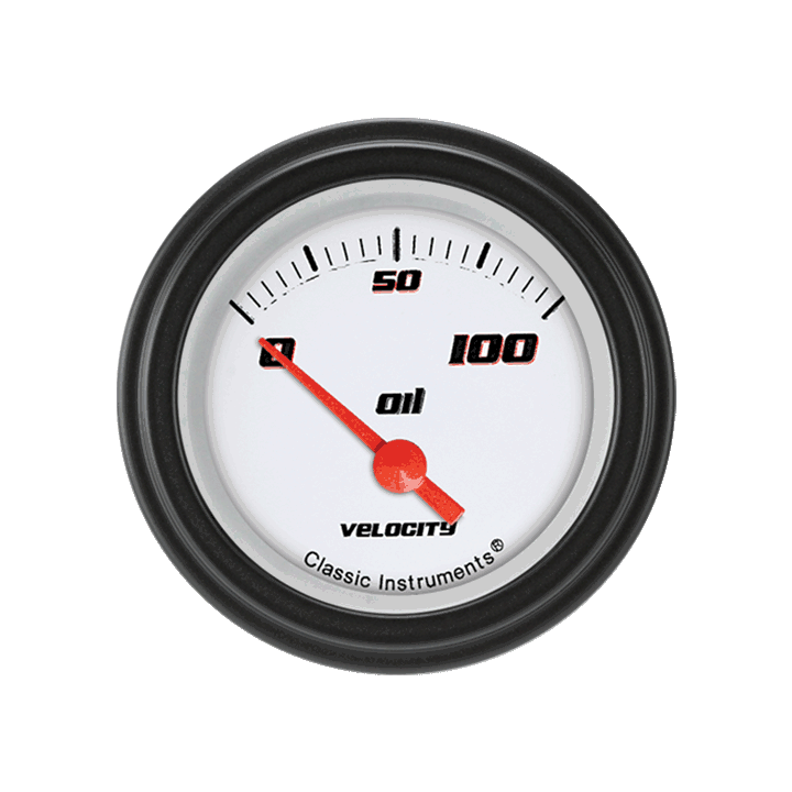 Classic Instruments Velocity White 2 1/8" Oil Pressure - VS81WBLF