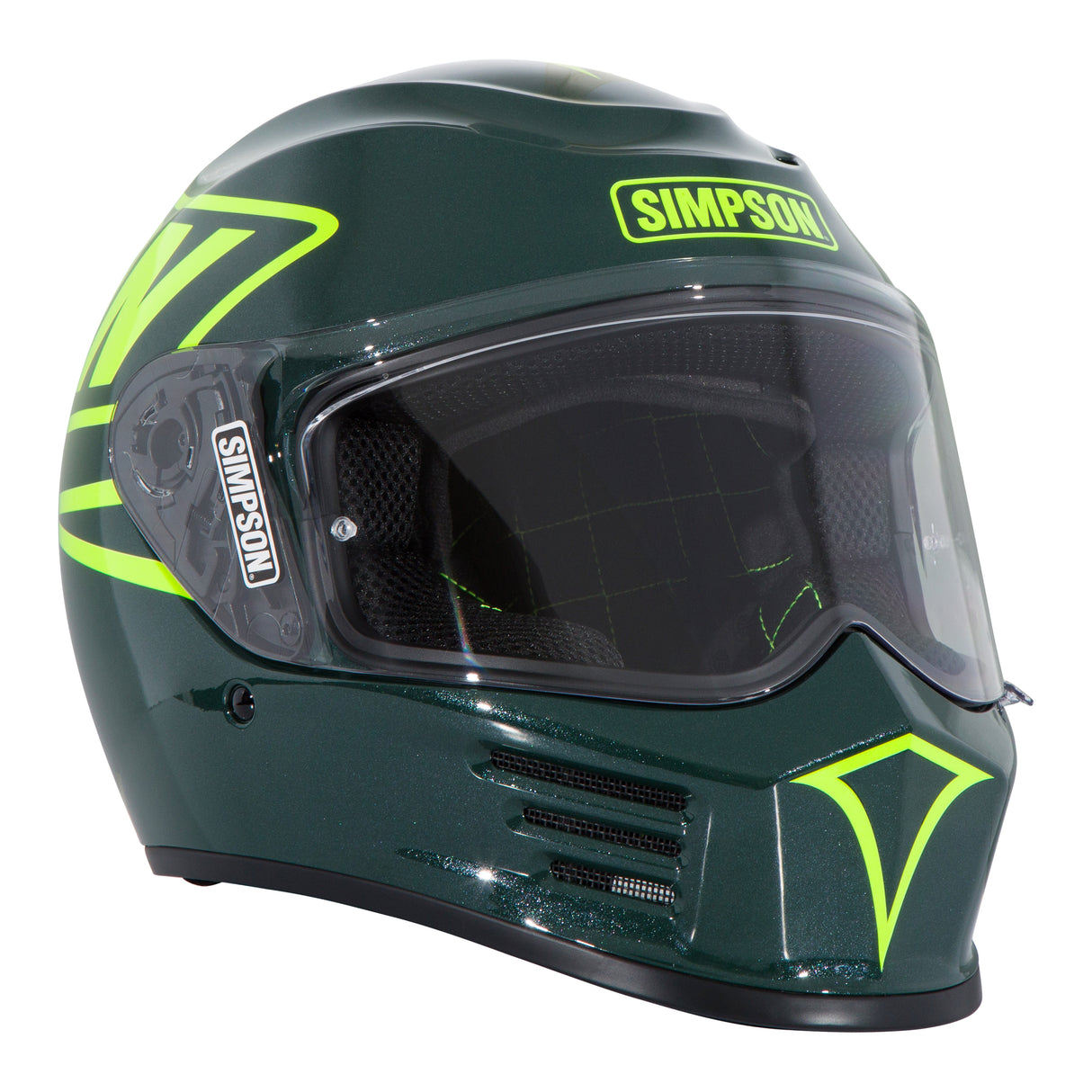 Simpson Motorcycle Speed Bandit Helmet - 12 O'clock Green - Medium - SPB127MD