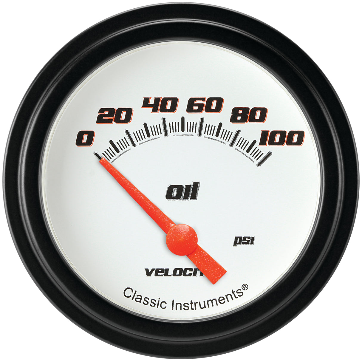 Classic Instruments Velocity White 2-5/8" Oil Pressure Gauge - VS281WBLF