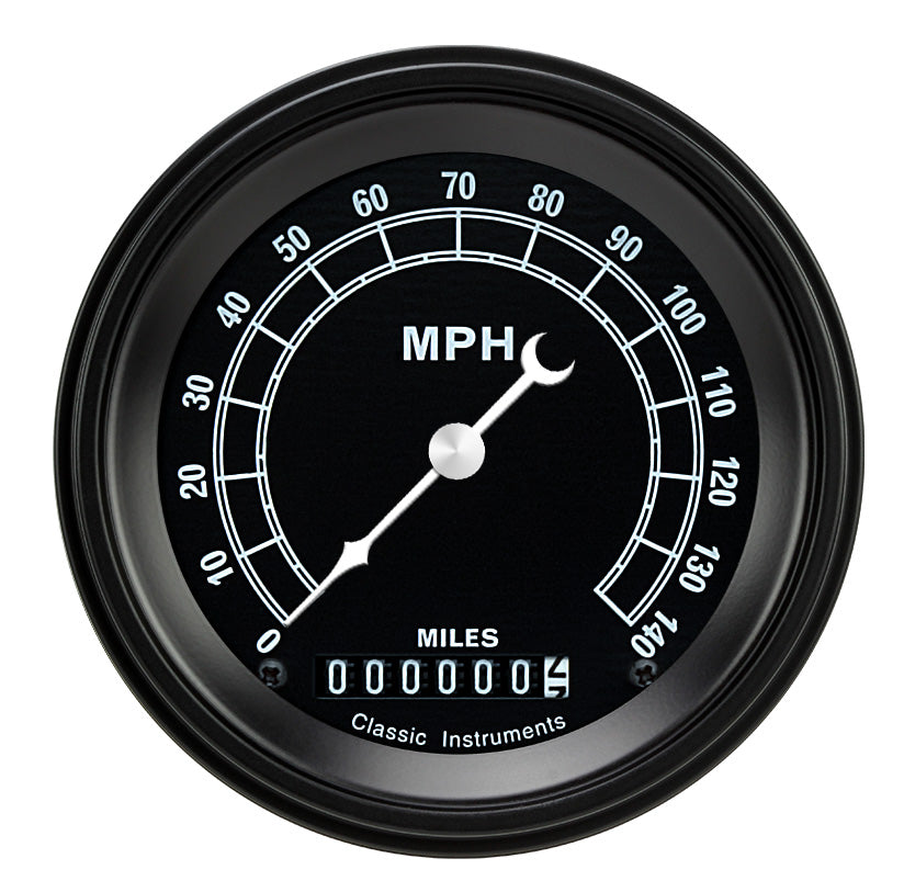 Classic Instruments TRADITIONAL 3IN SPEEDO 140 MPH - TR55BLF
