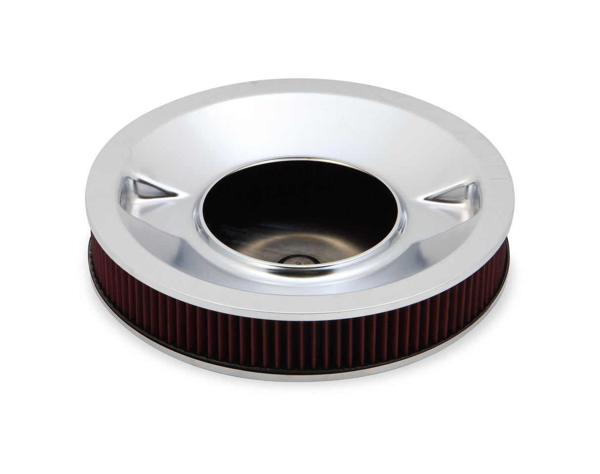 Holley 120-4530 4500 drop base air cleaner chrome w/3" red washable gauze filter