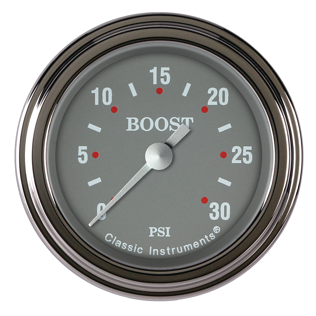 Classic Instruments Silver Gray 2-1/8" Boost Gauge (30 PSI) - SG142SLF