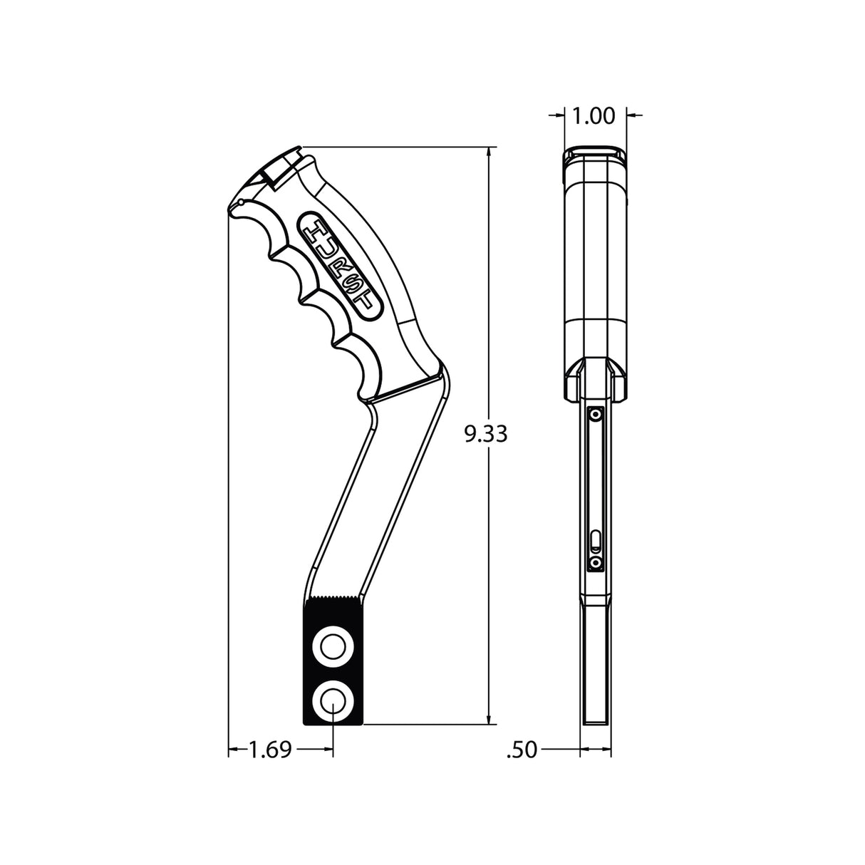 Hurst Nitro Stick Shift Handle - 12V Switch - Anodized Black - 5381001