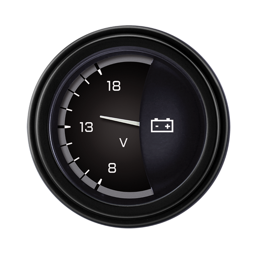 Classic Instruments AutoCross Gray 2 1/8" Volt - AX30GBLF