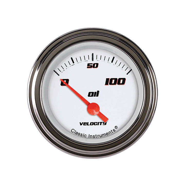 Classic Instruments VELOCITY WHITE 2IN OIL PR / 100 PSI - VS81WSLC