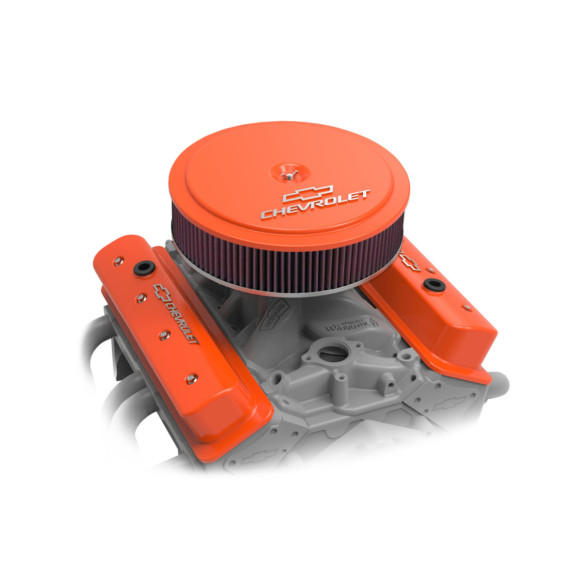 Holley 241-293 GM Licensed Valve Cover - Muscle Series - SBC - Center Bolt - Factory Orange Machined