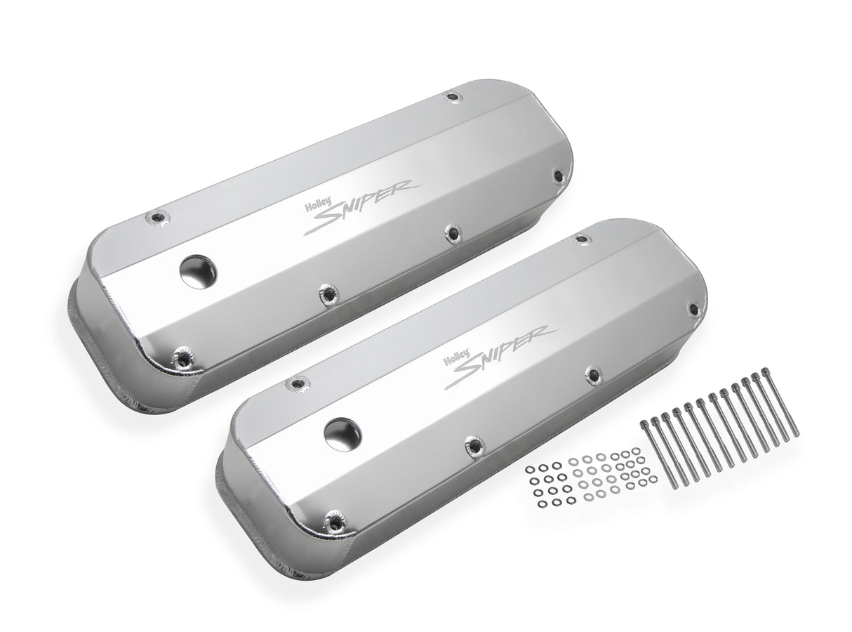 Holley 890007 Sniper Valve Cover - Fabricated Aluminum - Ford Big Block - Natural Anodized
