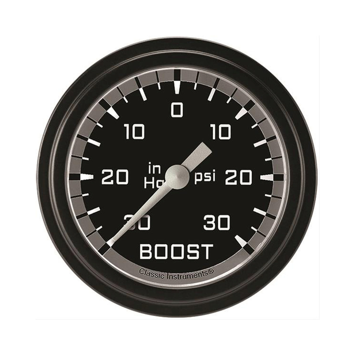 Classic Instruments Autocross Gray 2 5/8" Boost/Vacuum Gauge - AX341GBLF