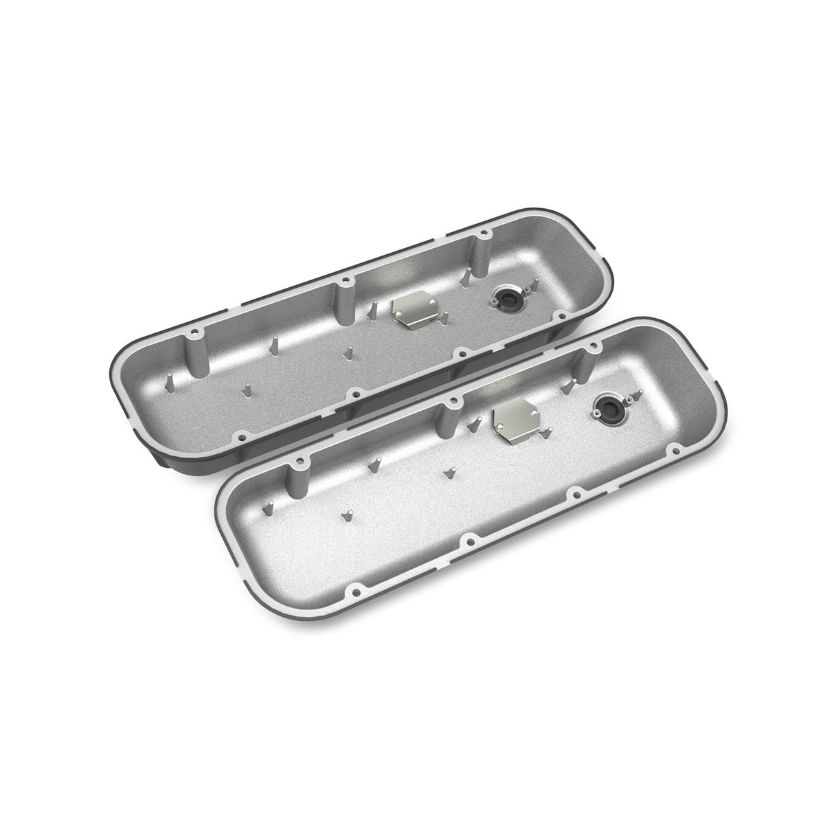Holley 241-302 Vintage Series Finned Valve Covers - BBC - Satin Black Machined