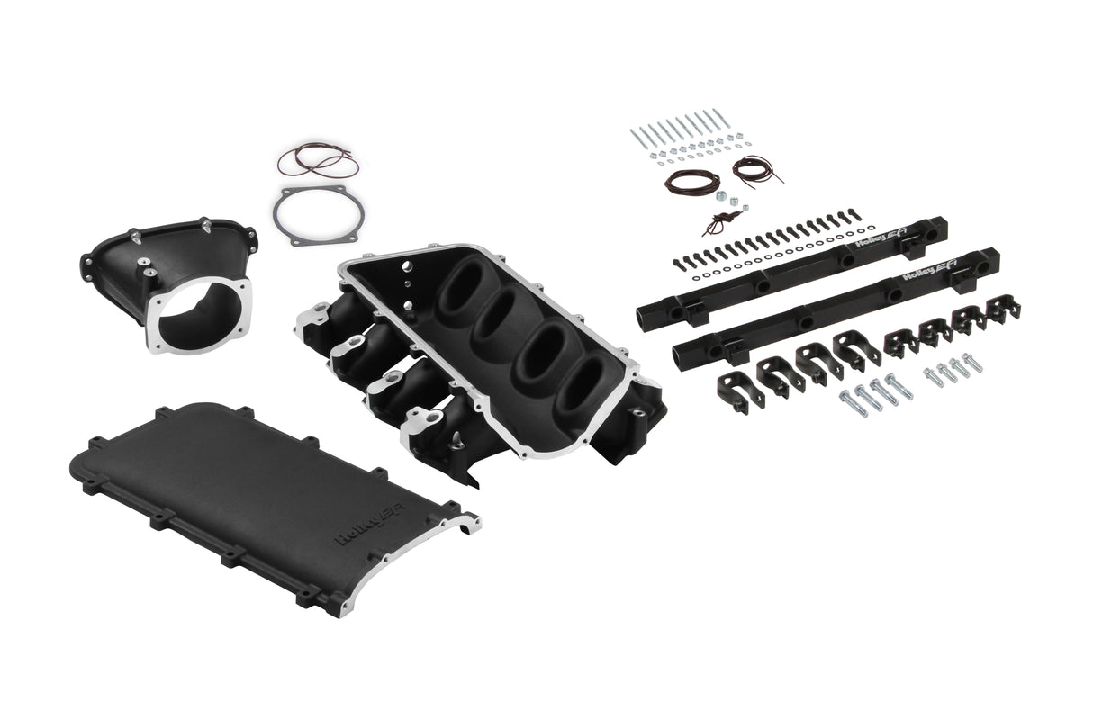 Holley 300-680BK Ultra Lo-Ram Manifold Kit Single Injector- Black - GM LS3/L92