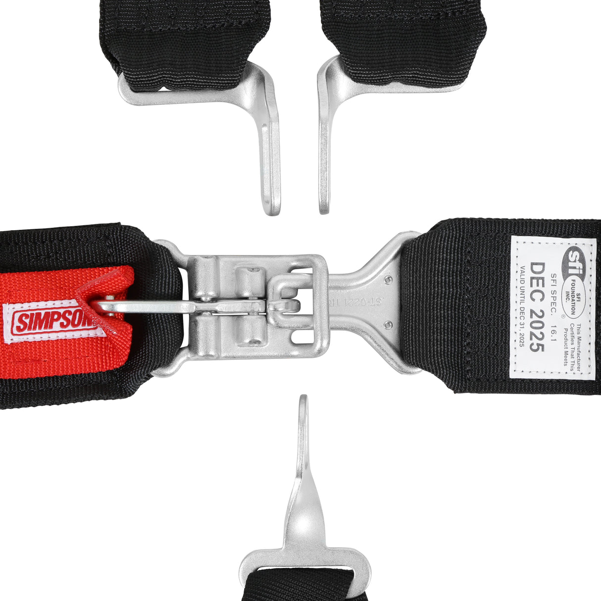Simpson Racing STD. Latch & Link 5pt. Harness - 29075BKH