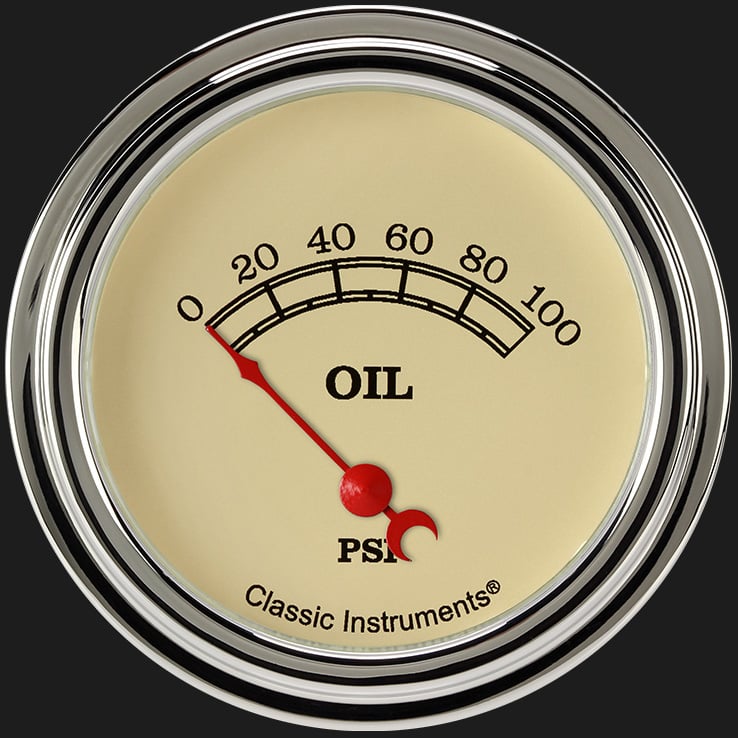 Classic Instruments Vintage 2 5/8" Oil Pressure Gauge - VT281SLF