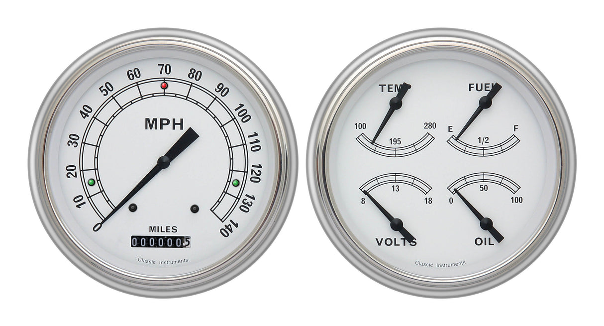 Classic Instruments Classic White 1951-52 Chevy Car Package LS Sending Unit - CH51CW52-LS