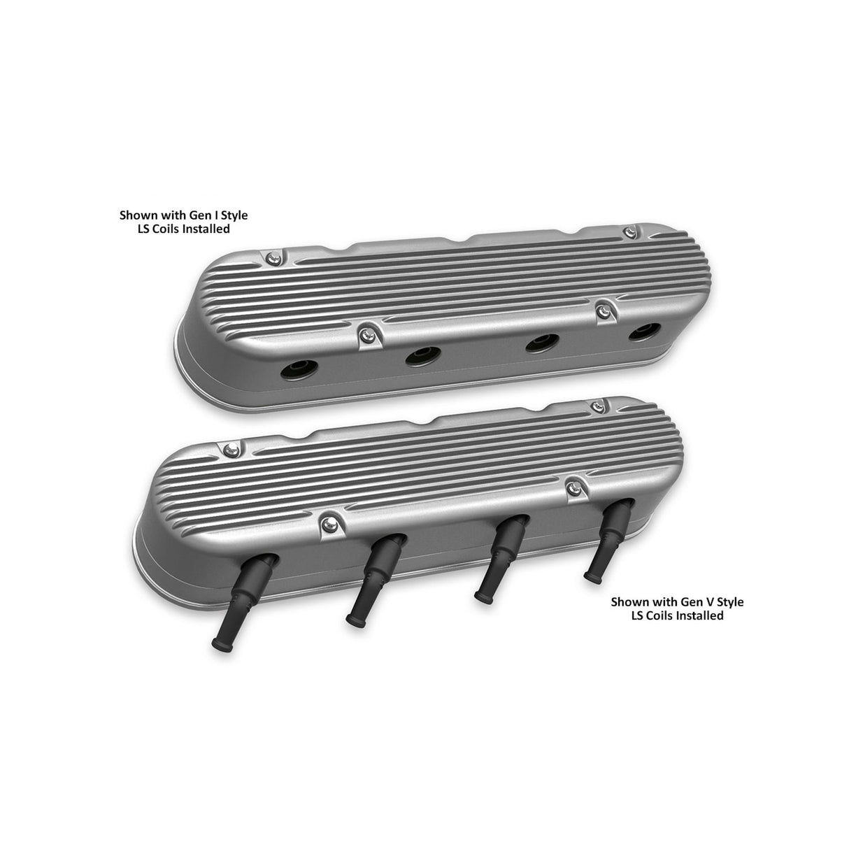 Holley 241-180 2-Piece Finned Valve Cover - Gen III/IV LS - Natural