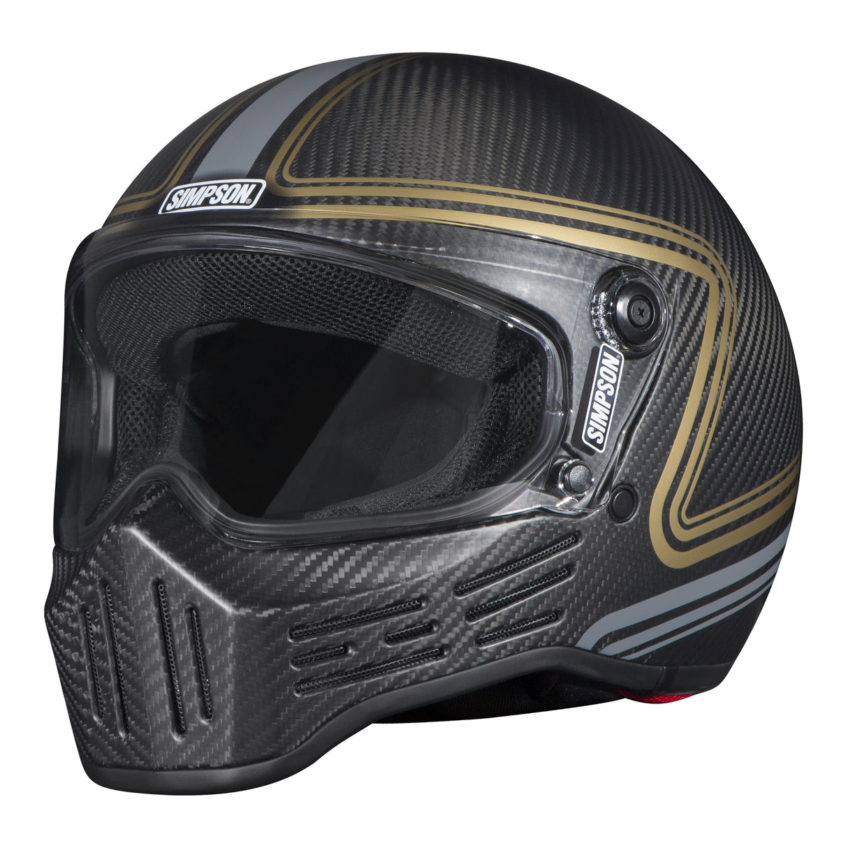 Simpson Motorcycle M30 Bandit Helmet - Carbon Slipline - Extra Small - M30SLIPCXS