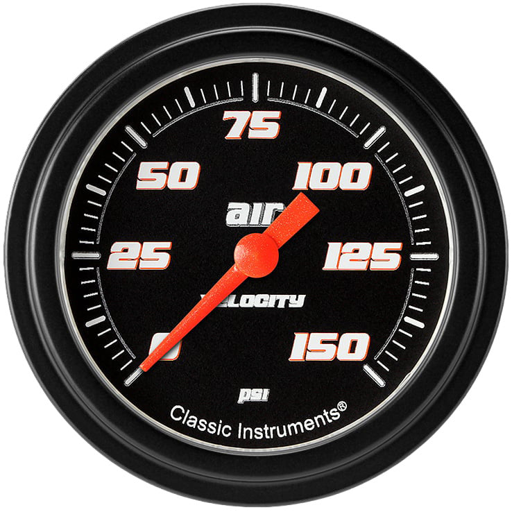 Classic Instruments Velocity Black 2-5/8" Air Pressure Gauge - VS318BBLF