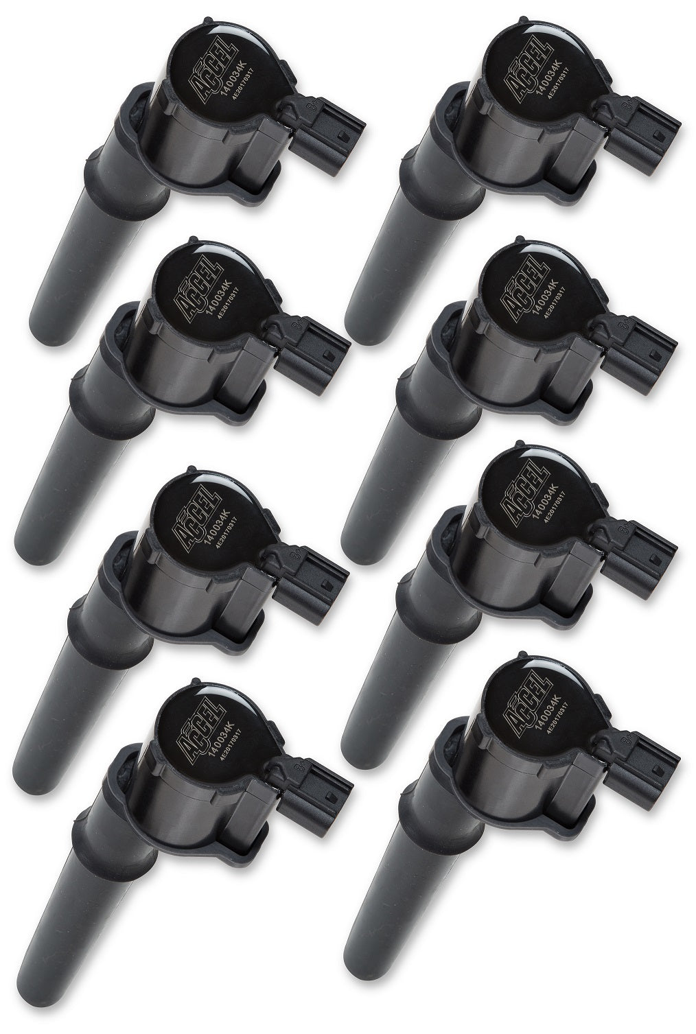 ACCEL Ignition Coil - SuperCoil -Ford 4 valve modular engine 4.6/5.4L‚ Black - 8 Pack - 140034K-8