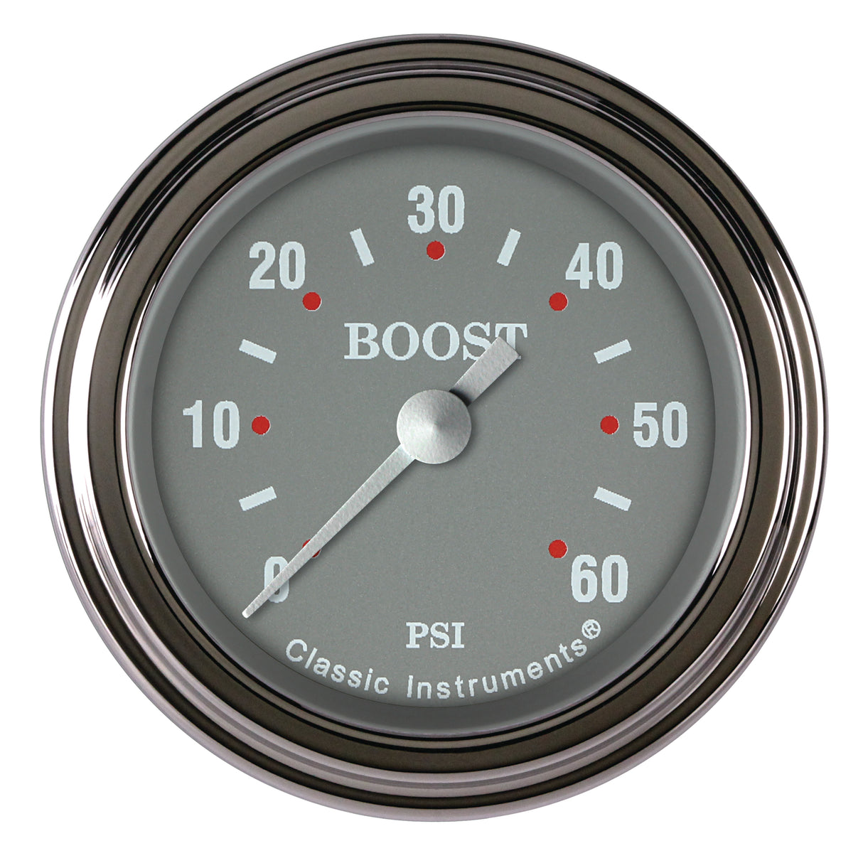 Classic Instruments Silver Gray 2-1/8" Boost Gauge (60 PSI) - SG143SLF