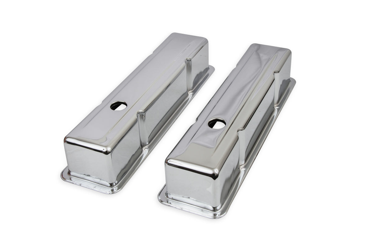 Mr Gasket Chrome Tall-Style Valve Covers without Baffle - 9801